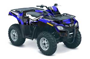 Can Am Outlander EFI 500 / 650 ATV Graphic Kit - 2012-2015 Carbon X Blue