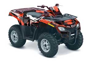 Can Am Outlander EFI 500 / 650 ATV Graphic Kit - 2012-2015 Carbon X Red