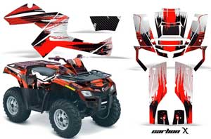 Can Am Outlander EFI 500 / 650 ATV Graphic Kit - 2012-2015 Carbon X Red