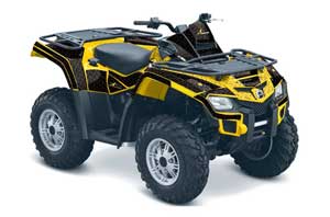 Can Am Outlander EFI 500 / 650 ATV Graphic Kit - 2012-2015 Diamond Race Yellow