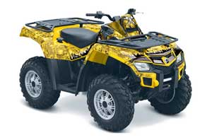 Can Am Outlander EFI 500 / 650 ATV Graphic Kit - 2012-2015 Reaper Yellow