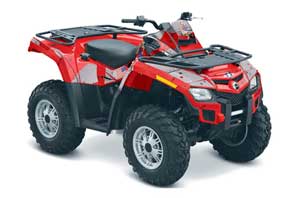 Can Am Outlander EFI 500 / 650 ATV Graphic Kit - 2012-2015 T Bomber Red