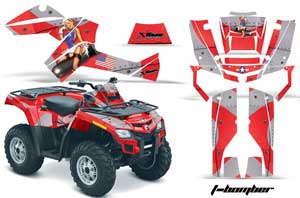 Can Am Outlander EFI 500 / 650 ATV Graphic Kit - 2012-2015 T Bomber Red