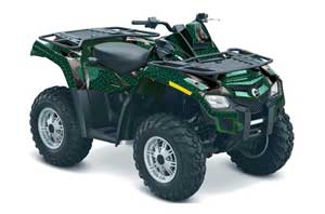 Can Am Outlander EFI 500 / 650 ATV Graphic Kit - 2012-2015 Tribal Flames Green