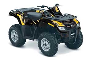 Can Am Outlander EFI 500 / 650 ATV Graphic Kit - 2012-2015 Tribal Flames Yellow