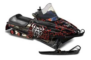 Polaris 700XC / 800XCR / 600 RMK Sled Graphic Kit - 1999-2003 Widow Maker Red