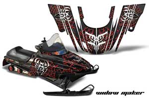 Polaris 700XC / 800XCR / 600 RMK Sled Graphic Kit - 1999-2003 Widow Maker Red