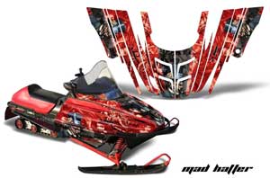Polaris 700XC / 800XCR / 600 RMK Sled Graphic Kit - 1999-2003 Mad Hatter Red