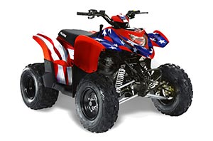 Polaris Phoenix 200 ATV Graphic Kit - 2005-2016 Silver Star - Reloaded Red