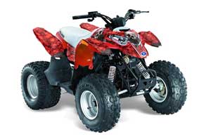 Polaris Predator 90 ATV Graphic Kit - 2002-2011 Bone Collector Red