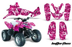Polaris Predator 90 ATV Graphic Kit - 2002-2011 Butterfly Pink