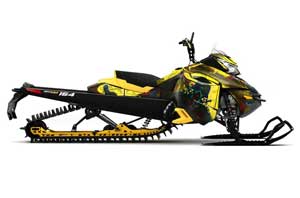 Ski Doo Rev XM Summit Sled Graphic Kit - 2013-2016 Zombie Trooper Yellow