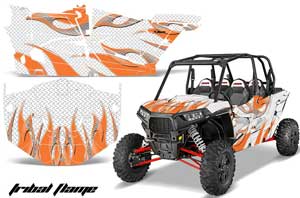 Polaris RZR 1000 XP 4 Door Graphic Kit - 2013-2016 Tribal Flames Orange