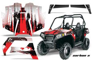 Polaris RZR 570 Graphic Kit - All Years Carbon X Red