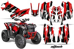 Polaris Scrambler XP 850 / 1000 ATV Graphic Kit - 2013-2016 Attack Red