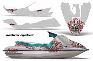 Sea Doo Bombardier GTS Jet Ski Graphic Kit - 1992-1997 Widow Maker Red