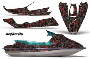 Sea Doo Bombardier GTS Jet Ski Graphic Kit - 1992-1997 Butterfly Red