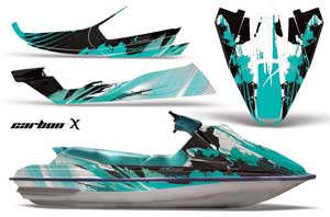 Sea Doo Bombardier GTS Jet Ski Graphic Kit - 1992-1997 Carbon X Teal