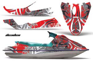 Sea Doo Bombardier GTS Jet Ski Graphic Kit - 1992-1997 Deaden Red