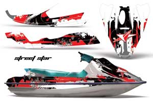 Sea Doo Bombardier GTS Jet Ski Graphic Kit - 1992-1997 Street Star Red
