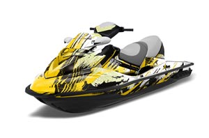 Sea Doo RXT Sitdown Jet Ski Graphic Kit 2005-2009 Carbon X Yellow