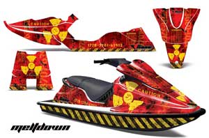 Sea Doo XP Bombardier Jet Ski Graphic Kit - 1994-1996 Meltdown Red