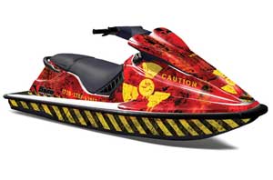 Sea Doo XP Bombardier Jet Ski Graphic Kit - 1994-1996 Meltdown Red