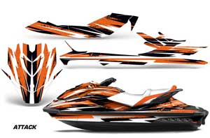 Sea Doo GTI / GTR / GTS Sitdown Jet Ski Graphic Kit - 2011-2018 Attack Orange