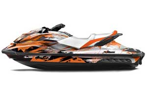 Sea Doo GTI / GTR / GTS Sitdown Jet Ski Graphic Kit - 2011-2018 Carbon X Orange