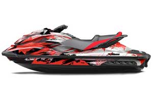 Sea Doo GTI / GTR / GTS Sitdown Jet Ski Graphic Kit - 2011-2018 Carbon X Red