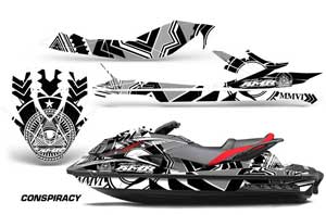 Sea Doo GTI / GTR / GTS Sitdown Jet Ski Graphic Kit - 2011-2018 Conspiracy White