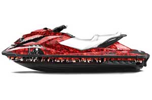 Sea Doo GTI / GTR / GTS Sitdown Jet Ski Graphic Kit - 2011-2018 Reaper Red