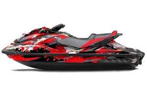 Sea Doo GTI / GTR / GTS Sitdown Jet Ski Graphic Kit - 2011-2018 Street Star Red