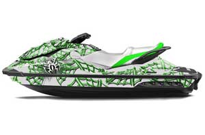 Sea Doo GTI / GTR / GTS Sitdown Jet Ski Graphic Kit - 2011-2018 Widow Maker Green