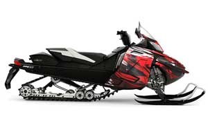Ski Doo Rev XR Sled Graphic Kit - 2013-2018 Carbon X Red