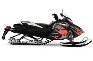 Ski Doo Rev XR Sled Graphic Kit - 2013-2018 Tribal Flames Red