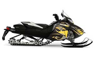 Ski Doo Rev XR Sled Graphic Kit - 2013-2018 Tribal Flames Yellow