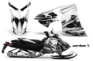 Ski Doo Rev XR Sled Graphic Kit - 2013-2018 Carbon X White