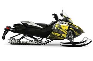 Ski Doo Rev XR Sled Graphic Kit - 2013-2018 Carbon X Yellow