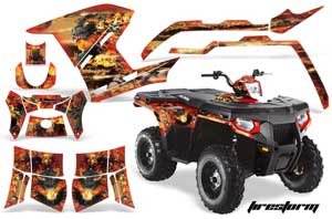 Polaris Sportsman 800 / 500 ATV Graphic Kit - 2005-2010 Firestorm Red