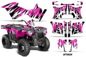 Polaris Sportsman 325ETX / 450 / 570 ATV Graphic Kit - 2014-2017 Attack Pink