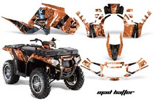 Polaris Sportsman 550 / 850 / 850SP / 1000 ATV Graphic Kit - 2009-2016 Mad Hatter Orange