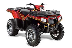 Polaris Sportsman 550 / 850 / 850SP / 1000 ATV Graphic Kit - 2009-2016 Meltdown Red