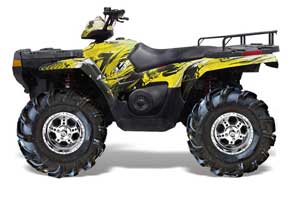 Polaris Sportsman 800 / 500 ATV Graphic Kit - 2005-2010 Carbon X Yellow