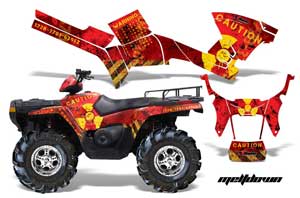 Polaris Sportsman 800 / 500 ATV Graphic Kit - 2005-2010 Meltdown Red