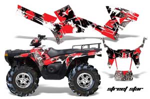 Polaris Sportsman 800 / 500 ATV Graphic Kit - 2005-2010 Street Star Red