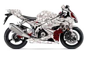 Suzuki GSXR 1000 Graphic Kit - 2005-2006 Bone Collector White