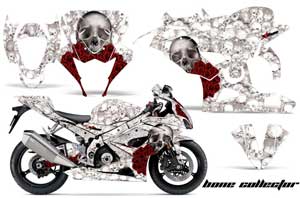 Suzuki GSXR 1000 Graphic Kit - 2005-2006 Bone Collector White