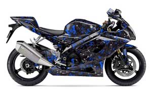 Suzuki GSXR 1000 Graphic Kit - 2005-2006 Butterflies Blue