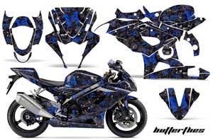 Suzuki GSXR 1000 Graphic Kit - 2005-2006 Butterflies Blue